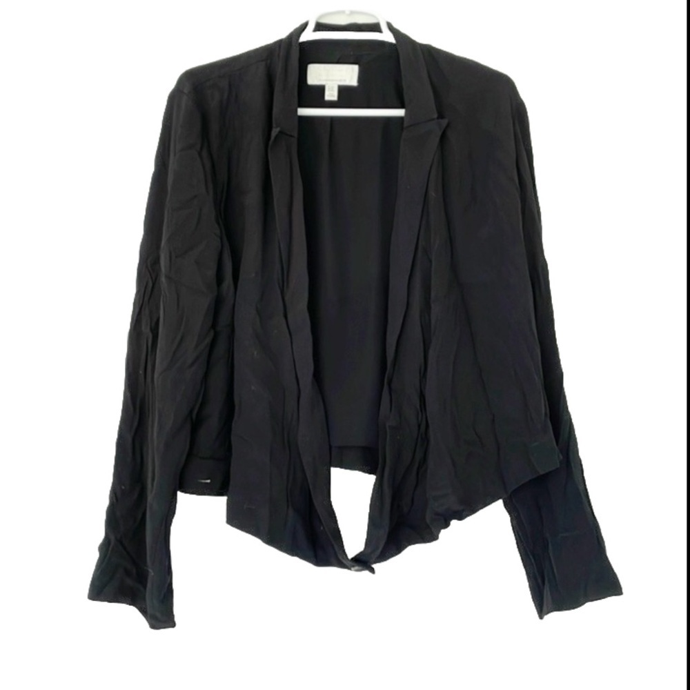 ETT:TWA by ANTHROPOLOGIE open blazer jacket size 12 black